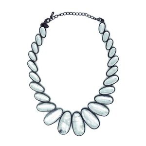 White Crystal Bib Necklace